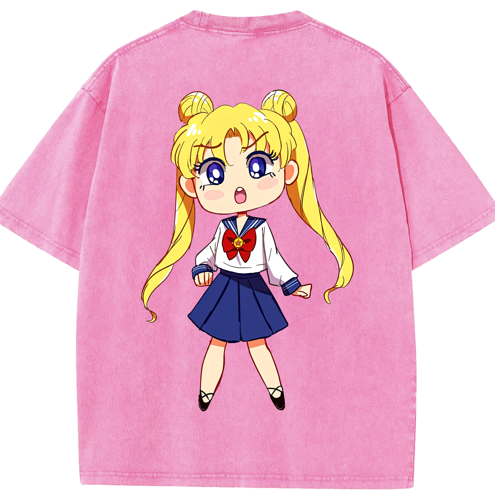 （画像用） 美少女戦士セーラームーン 愛野 美奈子 あいの みなこ Sailor Moon Aino Minako 綿100% ヴィンテージ風 半袖Tシャツ（背面プリント）